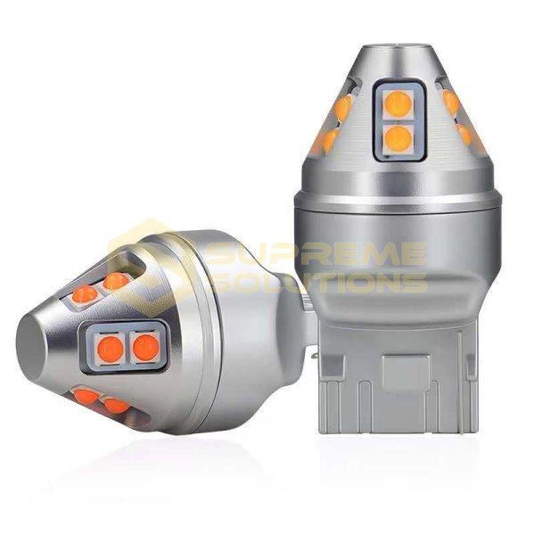 9-80V 1156 BA15s 3030-10SMD Samsung CANBUS LED лампа Жёлтая OPTIVUS