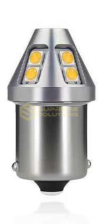 9-80V 1156 BA15s 3030-10SMD Samsung CANBUS LED лампа Жёлтая OPTIVUS