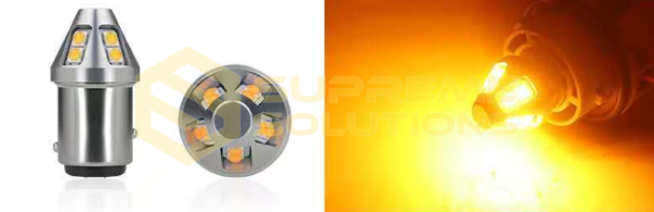 9-80V 1156 BAU15s (150°) 3030-10SMD Samsung CANBUS LED лампа Жёлтая OPTIVUS