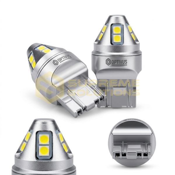 9-80V 7443 W21/5W 3030-10SMD Samsung CANBUS LED лампа Белая OPTIVUS