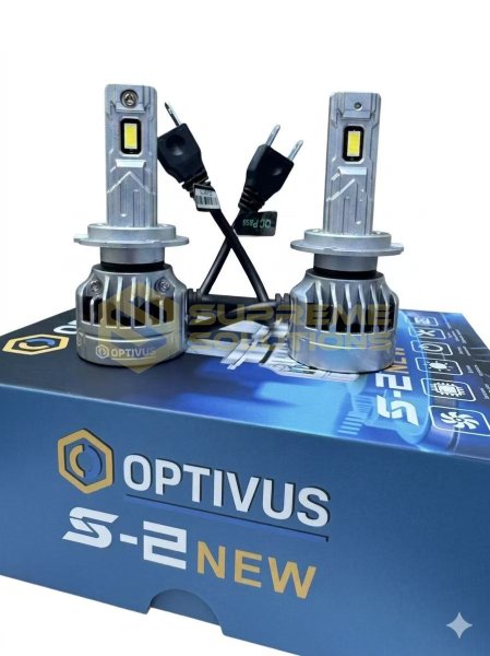 LED лампа OPTIVUS S-2 NEW H7 11–16V 50W 10000LM 6000K CANBUS з охолодженням