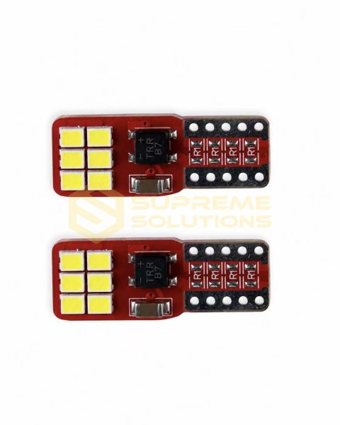 Світлодіодна LED лампа OPTIVUS T10 W5W 12-24V 3020-12SMD CANBUS Білий