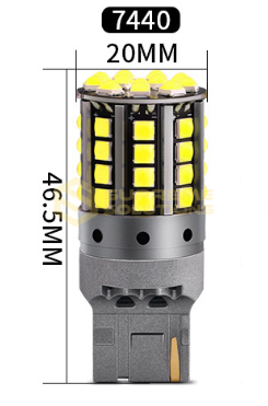 Светодиодная LED лампа 7440 W21W 3030-44SMD CREE 28W CANBUS Одноконтактная Белая OPTIVUS
