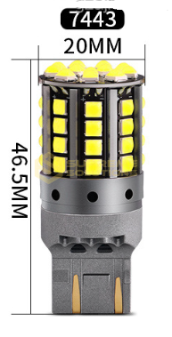 Світлодіодна LED лампа 7443 W21/5W 3030-44SMD CREE 28W CANBUS Двоконтактна Біла OPTIVUS