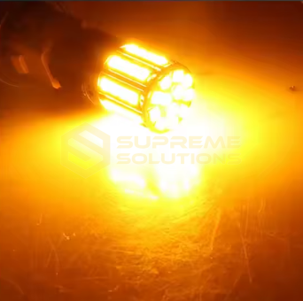 Світлодіодна LED лампа 1156 PY21W BAU15s 3030-44SMD CREE 28W CANBUS Одноконтактна Жовта OPTIVUS
