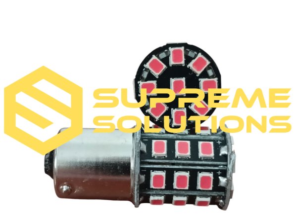 12V 1156-3030-28SMD Одноконтактна (аналог лампи R5W;R10W;P21W) Червоний