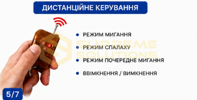 Светодиодный стробоскоп DRL синий/красный 4 секции, 3 линзы, с пультом