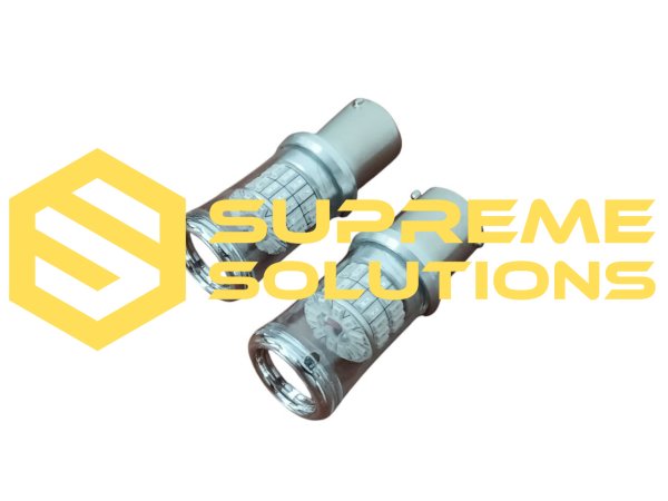 1156-3014-48SMD 12–24V Yellow – BA15s LED bulb for red lens turn signals