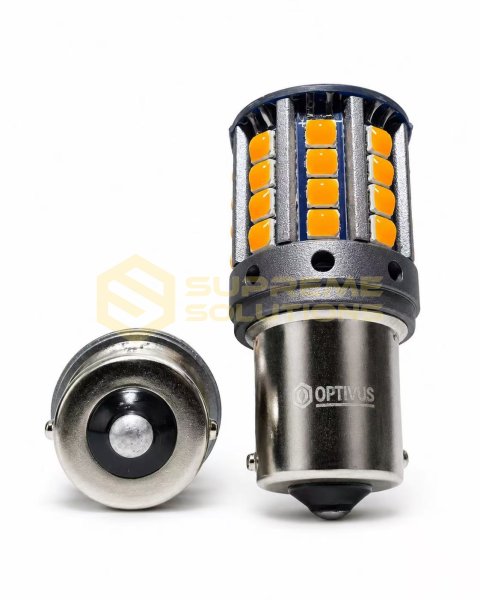 Світлодіодна LED лампа 1156 PY21W BAU15s 3030-44SMD CREE 28W CANBUS Одноконтактна Жовта OPTIVUS