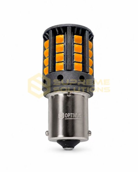 Світлодіодна LED лампа 1156 PY21W BAU15s 3030-44SMD CREE 28W CANBUS Одноконтактна Жовта OPTIVUS