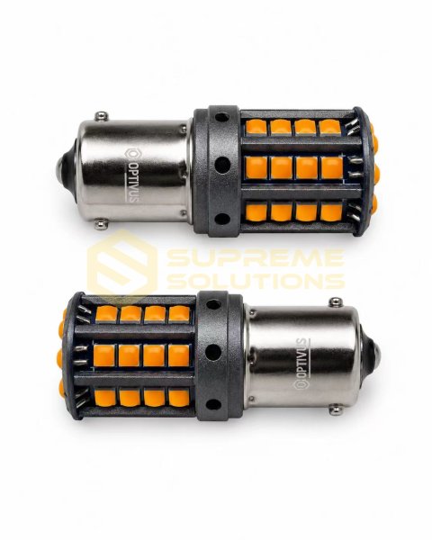 Світлодіодна LED лампа 1156 PY21W BAU15s 3030-44SMD CREE 28W CANBUS Одноконтактна Жовта OPTIVUS