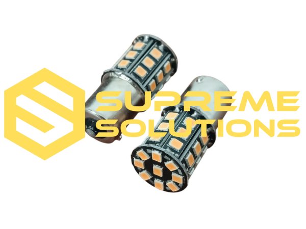1156-3030-28SMD 12V Жёлтая — одноконтактная LED-лампа BA15s для поворотников и габаритов
