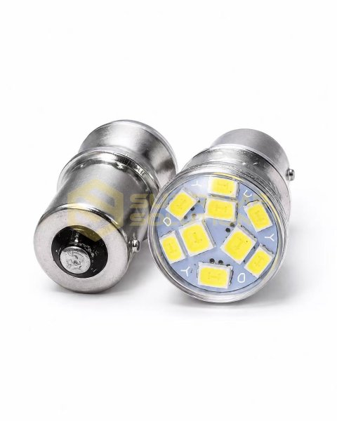 Светодиодная лампа 1156-3030-9SMD 12V | Одноконтактная | Белая | Аналог R5W, R10W, P21W