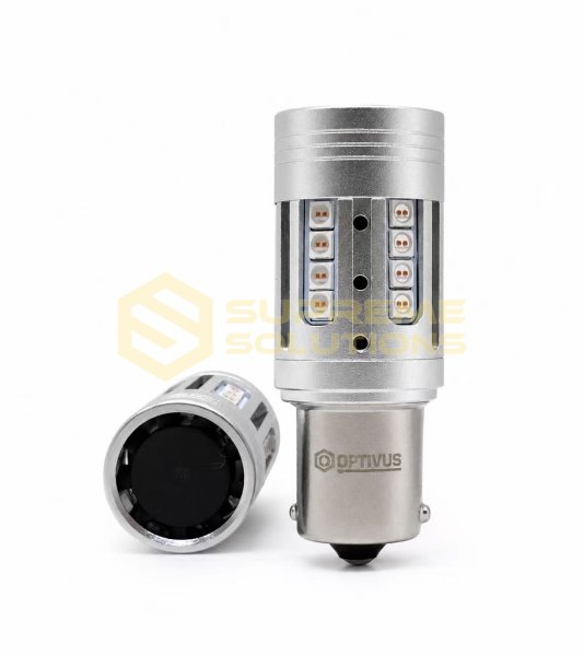 12-24V 1156-3030-24SMD 25W CANBUS LED лампа Жовта (Америка PY21W BAU15s) OPTIVUS