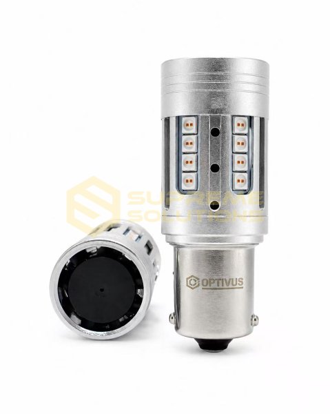 12-24V 1156-3030-24SMD 25W 150° CANBUS LED лампа Жовта (Америка PY21W BAU15s) OPTIVUS
