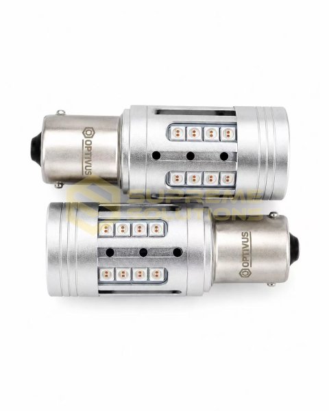 12-24V 1156-3030-24SMD 25W 150° CANBUS LED лампа Жовта (Америка PY21W BAU15s) OPTIVUS
