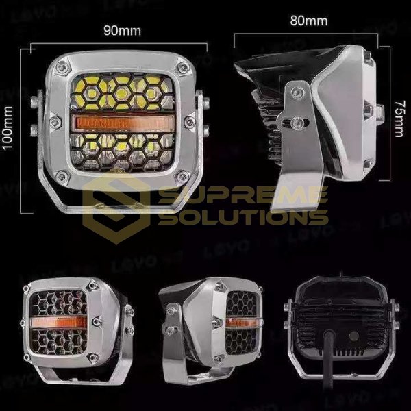 LED додаткове світло 60W 12-24V Біле світло + Жовтий стробоскоп OPTIVUS Off-Road