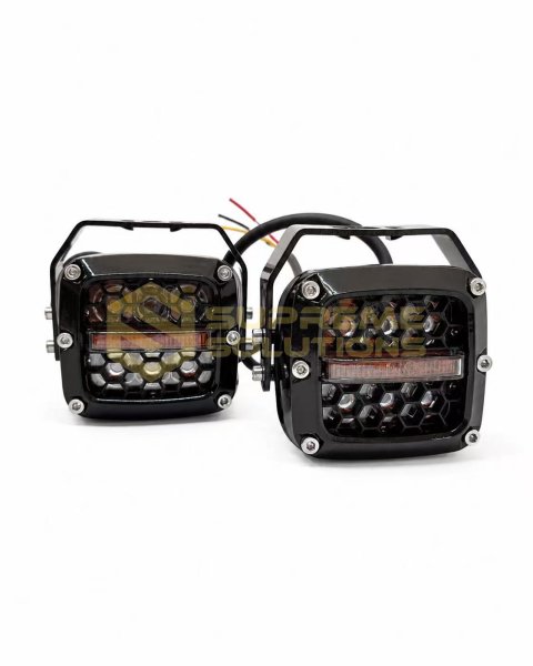 LED додаткове світло 60W 12-24V Біле світло + Жовтий стробоскоп OPTIVUS Off-Road