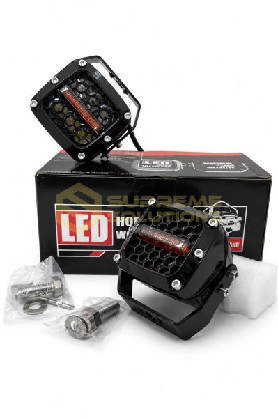 LED додаткове світло 60W 12-24V Біле світло + Жовтий стробоскоп OPTIVUS Off-Road