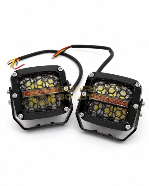 LED додаткове світло 60W 12-24V Біле світло + Жовтий стробоскоп OPTIVUS Off-Road