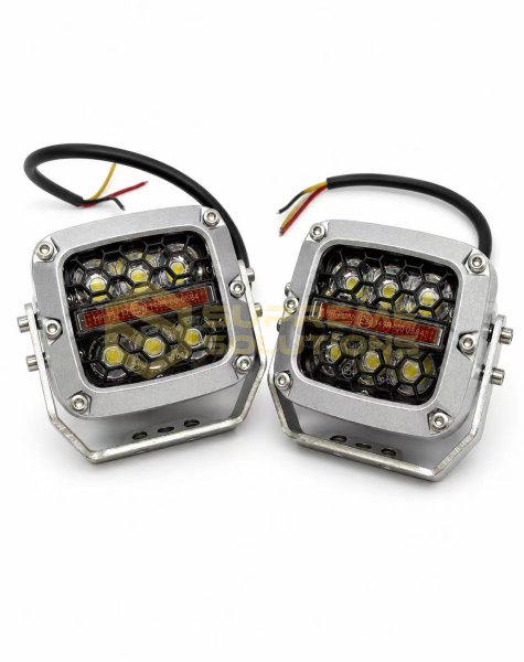 LED додаткове світло 60W 12-24V Біле світло + Жовтий стробоскоп OPTIVUS Off-Road