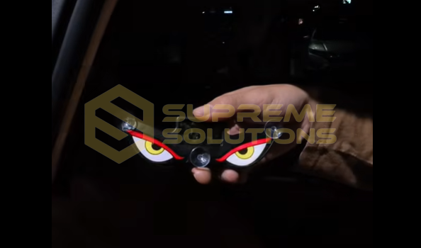 Сонячий LED сигнальний ліхтар "Злі очі" Y2 OPTIVUS з датчиком освітлення (Червоний / Жовтий)