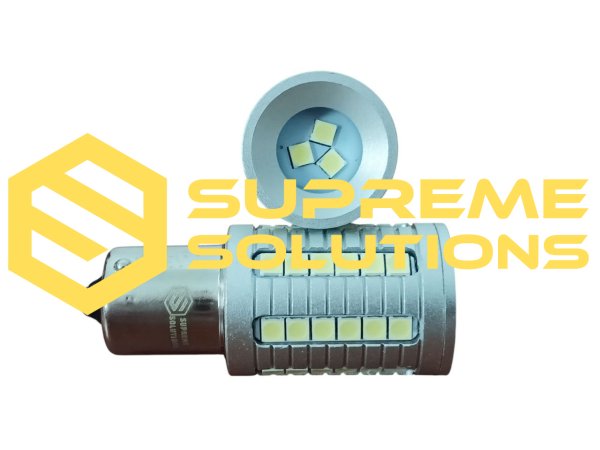 1156-3030-45SMD 12–48V 28W White – High-Brightness Single-Contact LED Bulb P21W with SUPER CANBUS