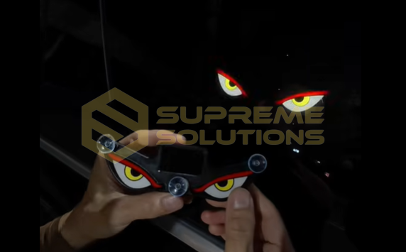 Сонячний LED сигнальний ліхтар «Злі очі» Y3 OPTIVUS з датчиком освітлення, жовтий/червоний/жовтий