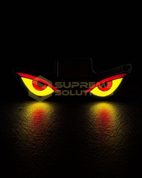 Сонячний LED сигнальний ліхтар «Злі очі» Y4 OPTIVUS з датчиком освітлення, червоний/червоний/жовтий