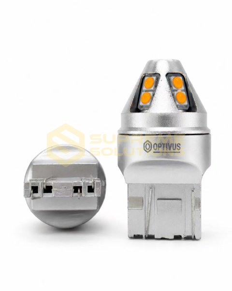 OPTIVUS 7443 W21/5W Samsung 3030 10SMD CANBUS Amber Dual-Function Wedge LED Bulb