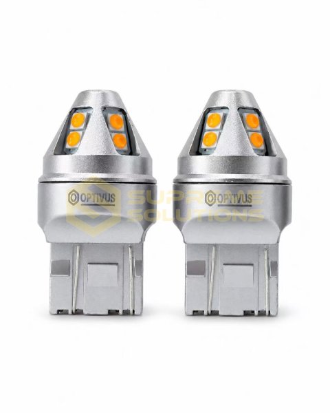 OPTIVUS 7443 W21/5W Samsung 3030 10SMD CANBUS Amber Dual-Function Wedge LED Bulb