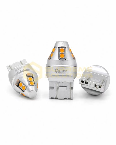OPTIVUS 7443 W21/5W Samsung 3030 10SMD CANBUS Amber Dual-Function Wedge LED Bulb