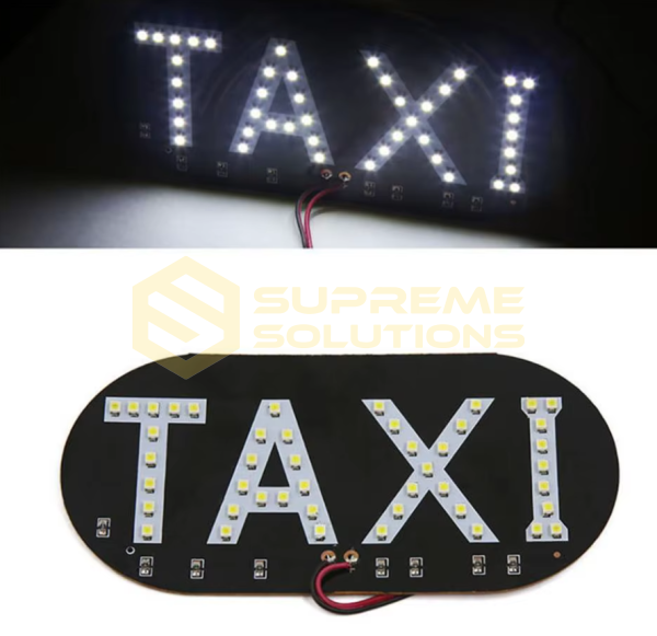 Світлодіодна табличка TAXI 12V 2835-44SMD OPTIVUS, біла