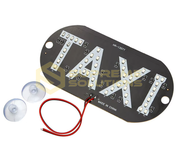 Світлодіодна табличка TAXI 12V 2835-44SMD OPTIVUS, червона