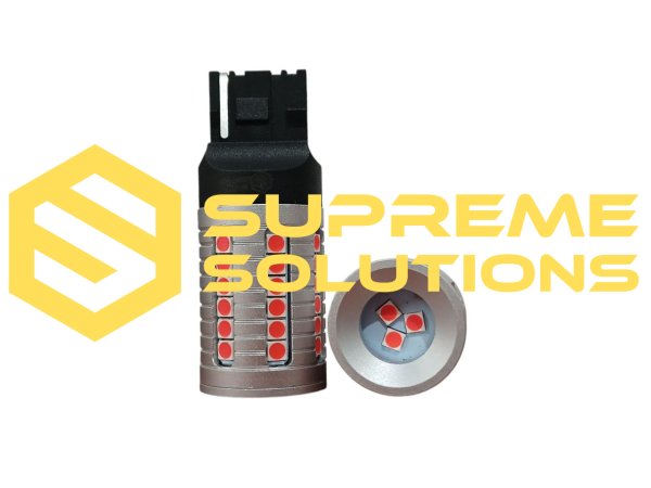 7440-3030-45SMD 28W 12–48V Червона – над'яскрава безцокольна LED-лампа W21W з драйвером SUPER CANBUS