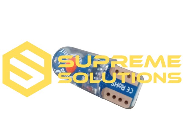 12V Т10 СОВ 4 SMD FLASH(аналог лампи W5W) Червоний/Синій
