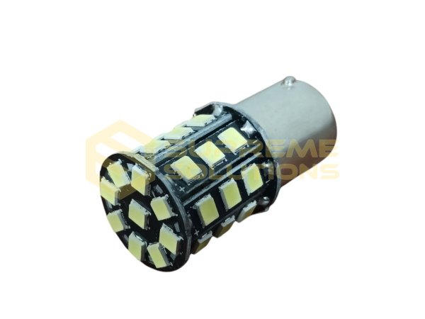 1156-3030-33SMD 24V White – Single-Contact BA15s LED Bulb for Brake, Signal, Tail Lights