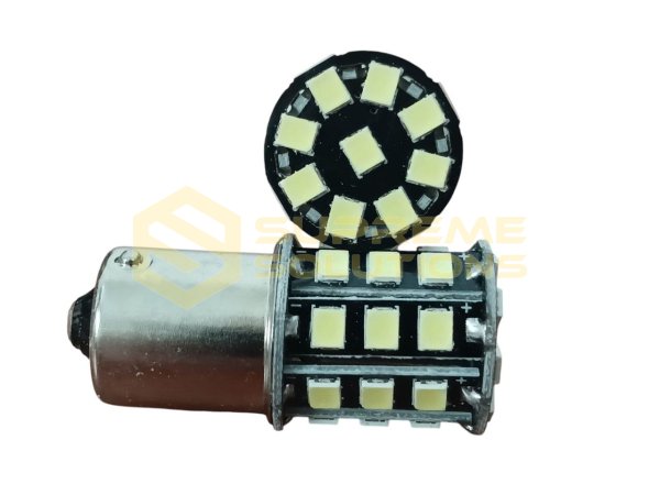 1156-3030-33SMD 24V White – Single-Contact BA15s LED Bulb for Brake, Signal, Tail Lights