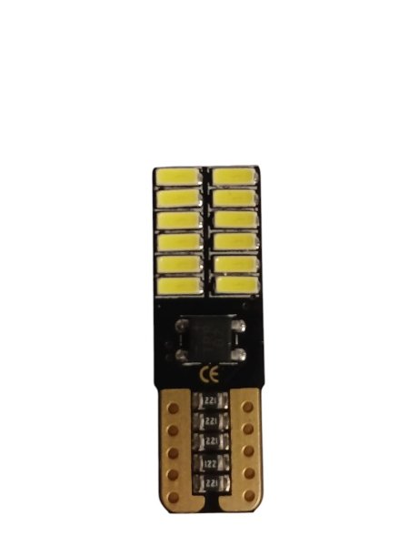 12V Світлодіодна лампа T10-4014-24SMD з драйвером CANBUS (аналог W5W)