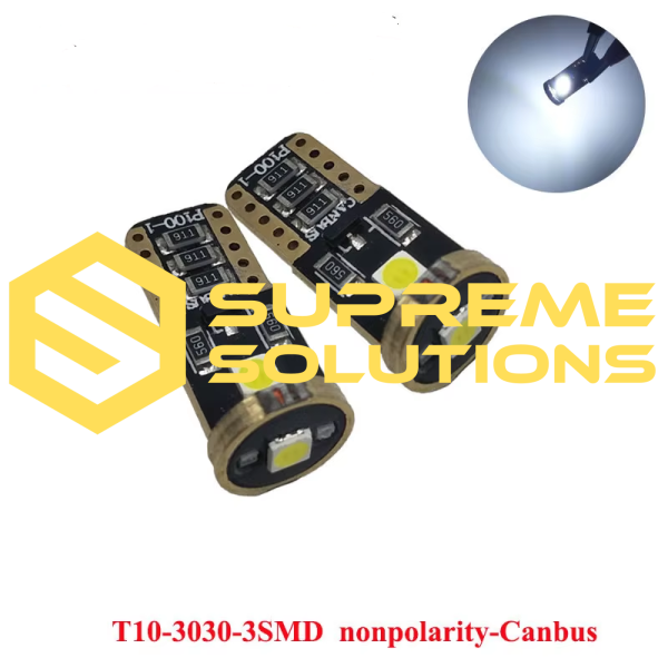 12V Світлодіодна лампа T10-3030-3SMD Samsung драйвер CANBUS (аналог W5W)