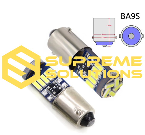 LED Bulb BA9s-4014-15SMD CANBUS 12V (T4W Replacement) – White