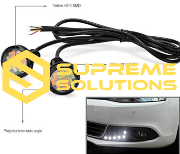 LED Bulb DRL 12V 3014 6SMD+6SMD 3W — White/Yellow | Dual-Color Daytime Running Light
