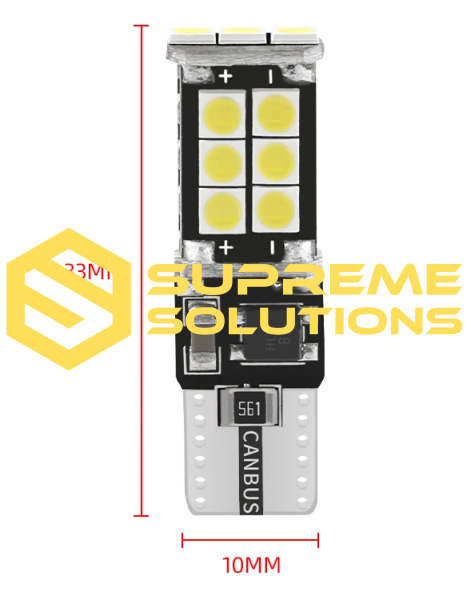 T10 LED Bulb with 15x3030 Samsung Chips – 12V, CANBUS Compatible