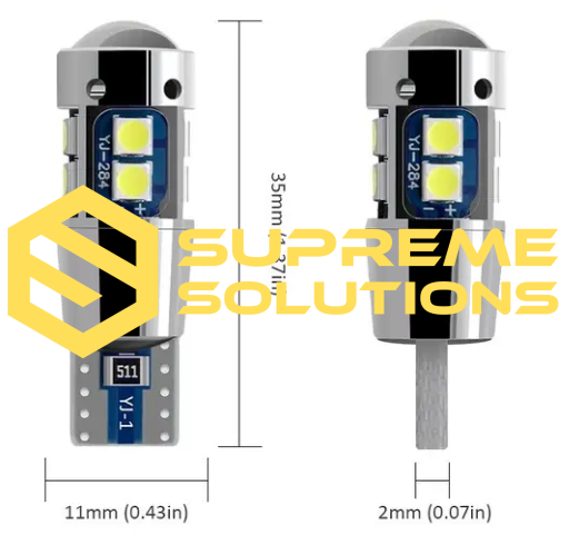 Светодиодная лампа T10-3030-10SMD с линзой, Samsung, CANBUS, 12–24V