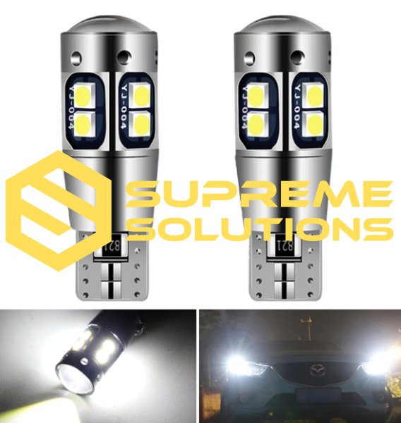 Светодиодная лампа T10-3030-10SMD с линзой, Samsung, CANBUS, 12–24V