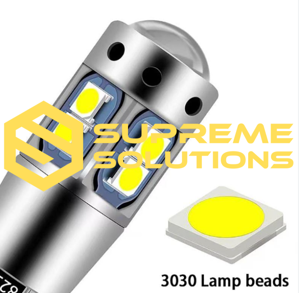 Светодиодная лампа T10-3030-10SMD с линзой, Samsung, CANBUS, 12–24V