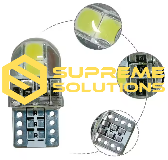 Светодиодная лампа T10-3030-4SMD в силиконовой оболочке — белый свет, 12V