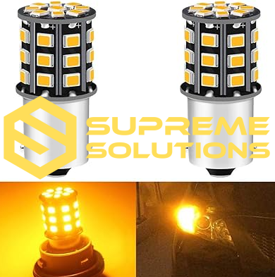 1156-3030-28SMD 12V Жёлтая — одноконтактная LED-лампа BA15s для поворотников и габаритов