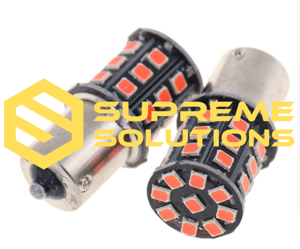 12V 1156-3030-28SMD Одноконтактна (аналог лампи R5W;R10W;P21W) Червоний