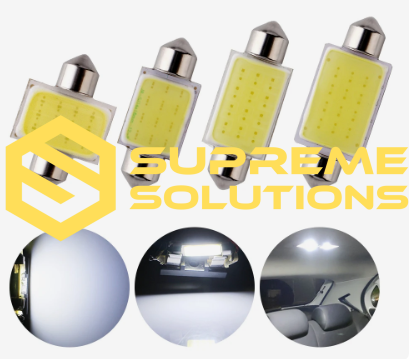 LED Bulb FS COB 12Chips 31mm 12V – Compact 12V C5W Replacement with White COB Panel